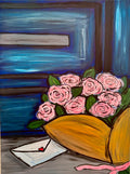 Des roses et un mot d’amour